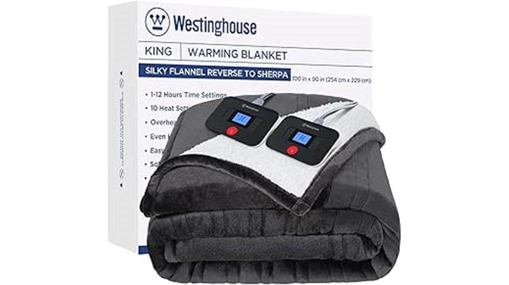 electric blanket with controls