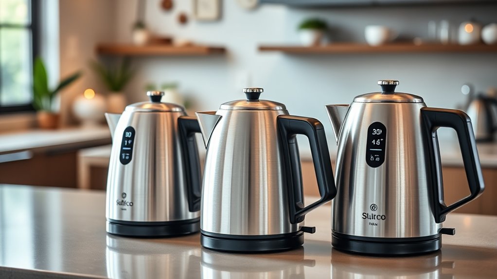 top temperature controlled electric kettles